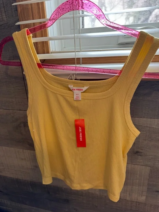 Joe Fresh Butter Yellow Ribbed Tank Top - Picture 2 of 4